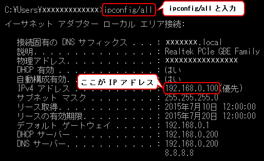 Ip 方法 グローバル アドレス 確認